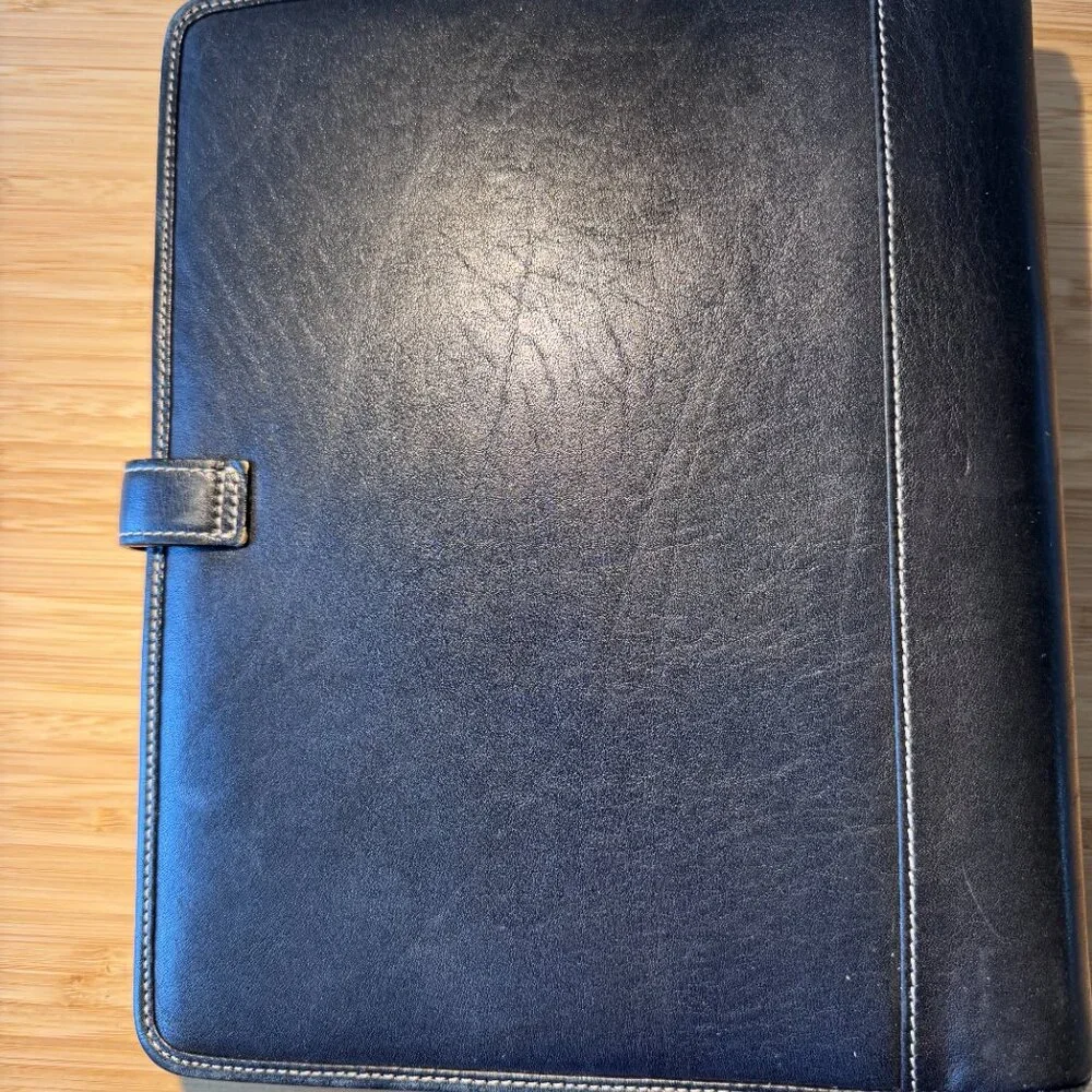 Coach Vintage Black Leather Desk Agenda- 3 Ring Krause Binder